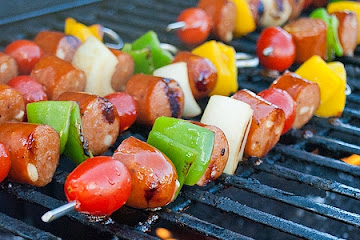 Chicken Sausage and Lime Kabobs