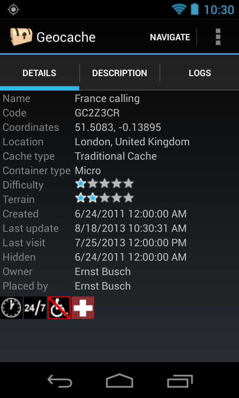 Geocache Hunter Screen 3