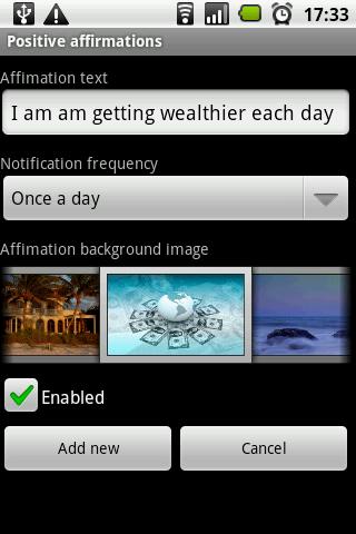 Positive affirmations Screen 1