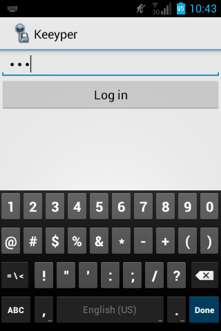 Android application Keeyper Password Manager screenshort