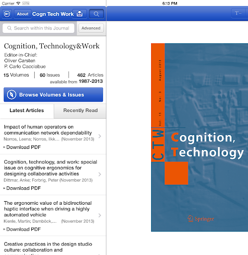 免費下載書籍APP|Cognition Technology and Work app開箱文|APP開箱王