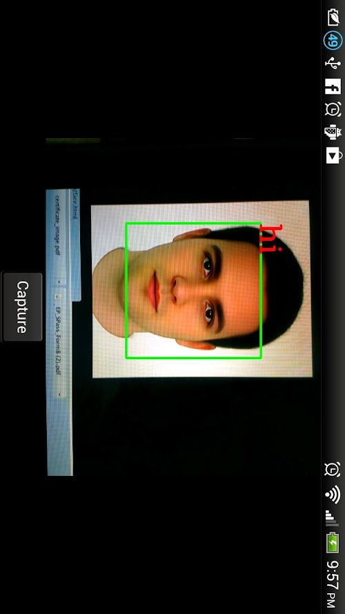 Android application Face recognition screenshort