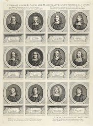 Linkerhelft met twaalf portretten van in totaal vierentwintig predikanten van Amsterdam, werkzaam tussen 1681-1686