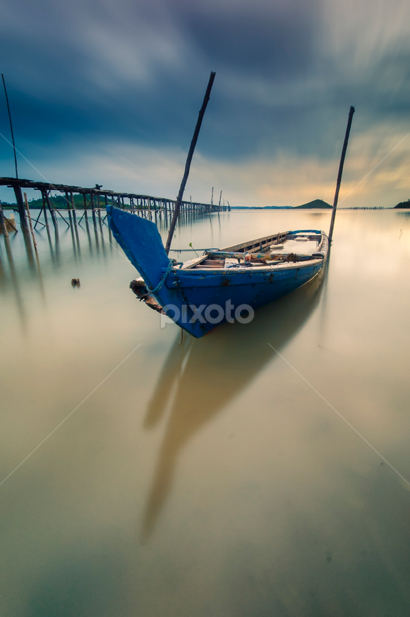 broken boat by Endra Sunarto - Transportation Boats
