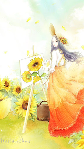 【免費個人化App】sunflower girl live wallpaper-APP點子