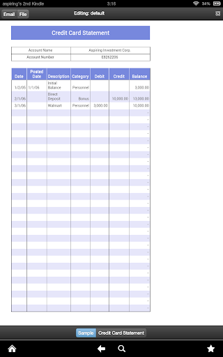 Credit Card Statement