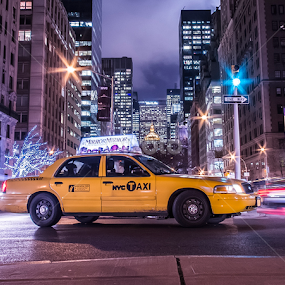 NYC Taxi by Massimo Izzo - City,  Street & Park Street Scenes