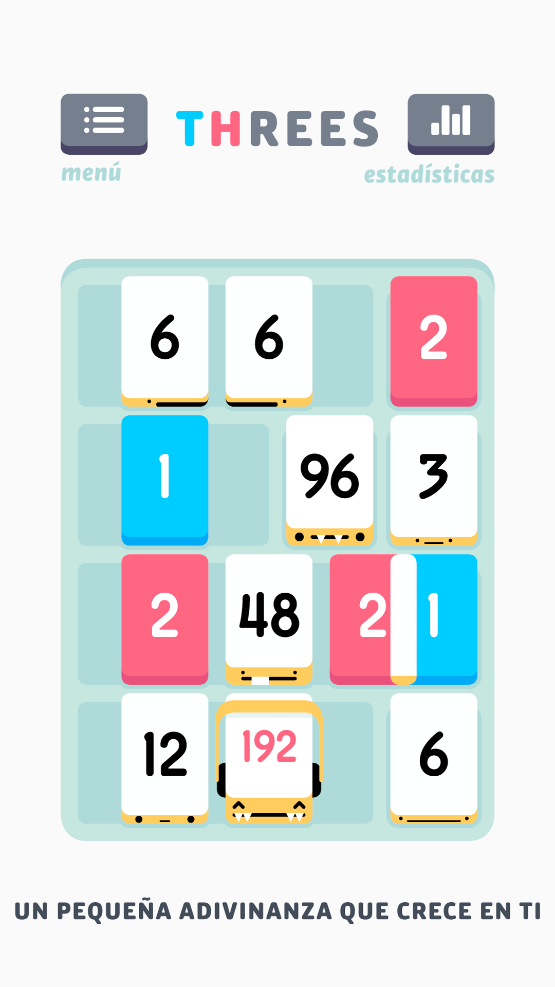 Android application Threes! screenshort