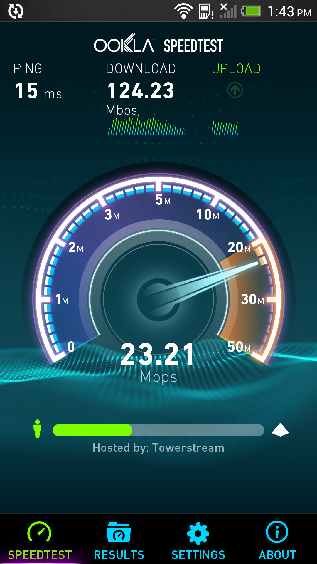 Android application Speedtest by Ookla screenshort