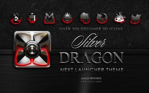 Next Launcher Theme Silver Dra