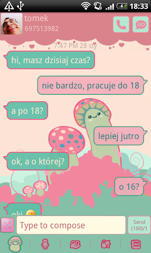 GO SMS Crazy Mushrooms Theme