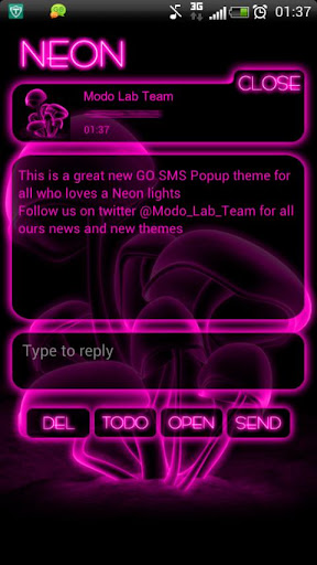 Pink Neon GO Popup theme