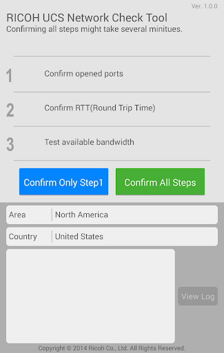 RICOH UCS Network Check Tool