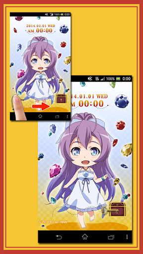 ロック画面 ミニキャラver. 龍ヶ嬢七々々の埋蔵金