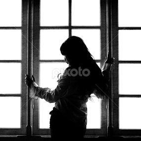 Woman in the dark by Bibing Nginguk - People Portraits of Women