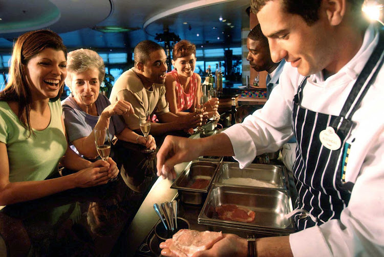 Watch your chefs in action in Palo's adults-only open kitchen aboard your Disney cruise.
