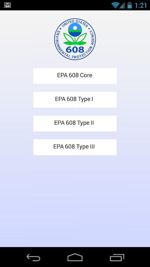 Android application EPA 608 Practice Pro screenshort