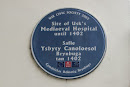 Usk Mediaeval Hospital Blue Plaque 