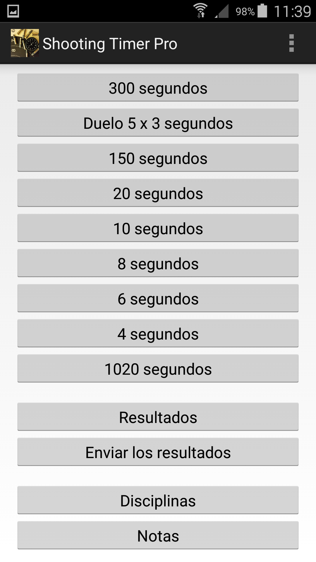 Android application Shot and Duel Timer Pro screenshort