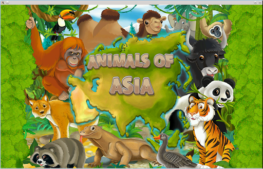 Puzzle coloring Asia Animals