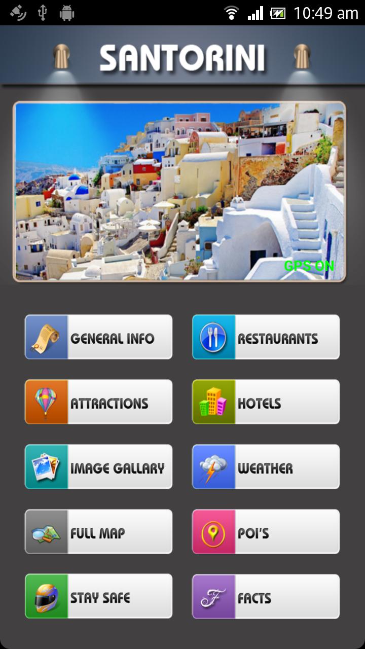 Santorini Offline Map Guide Screen 1