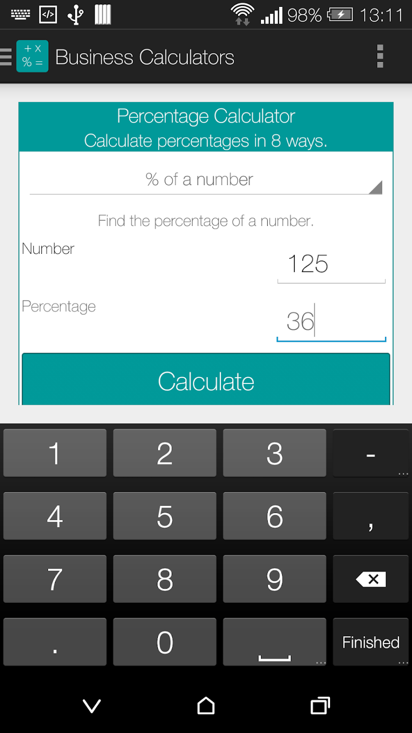 Business Calculators Screen 2