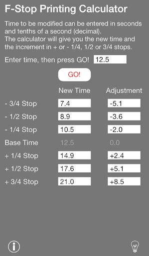 f-Stop Printing Calculator