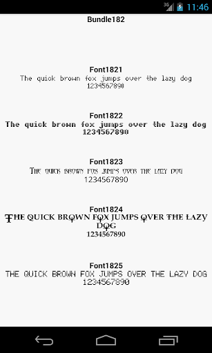 Fonts for FlipFont 182