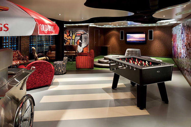 Holland America Line's Nieuw Amsterdam includes  a teens-only loft, a great facility for youth entertainment.