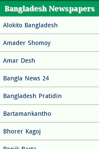 Bangladesh Newspaper Site List