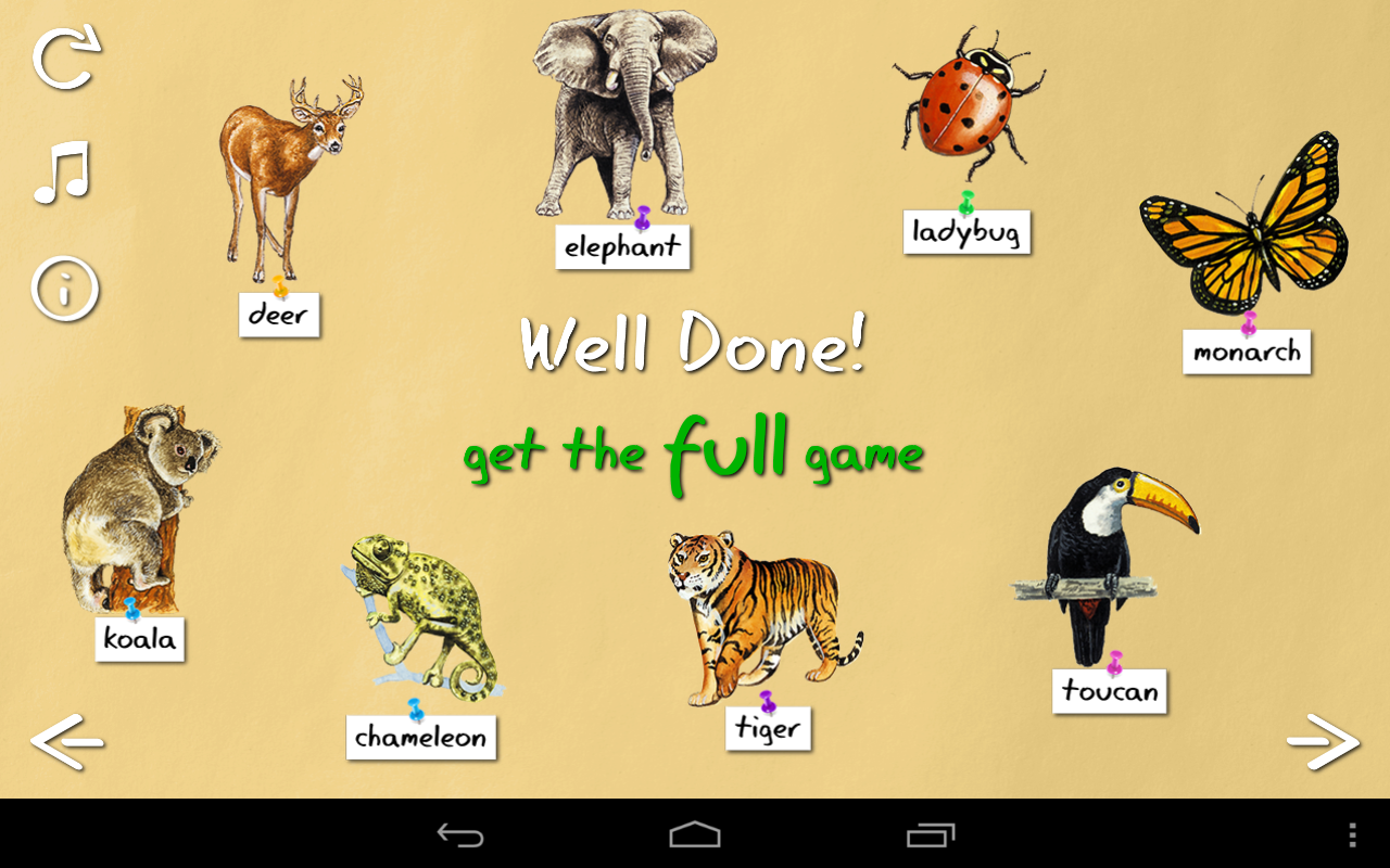 Freapp - Animal Name Game Great for children in pre-school ...