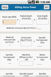 Free Milling Horsepower Calculator APK for PC
