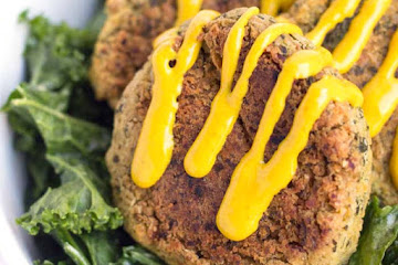 Baked Quinoa Falafel with a Creamy Turmeric Sauce