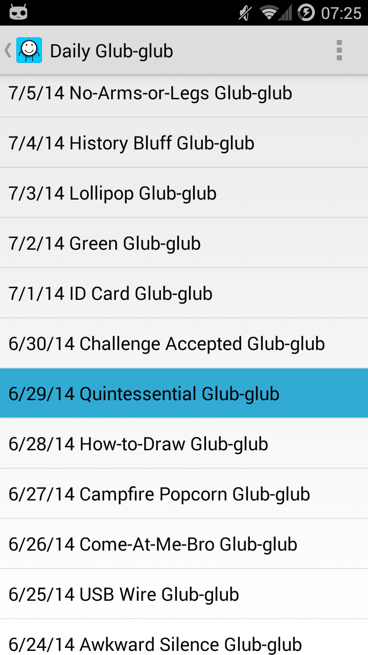 Daily Glub-glub Screen 2