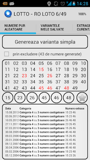 RO LOTO 6 49 - 3 variante