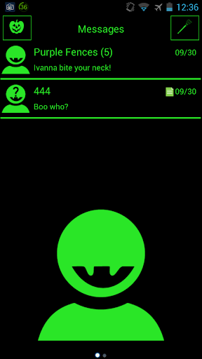 Mr Fang Green Halloween Go SMS