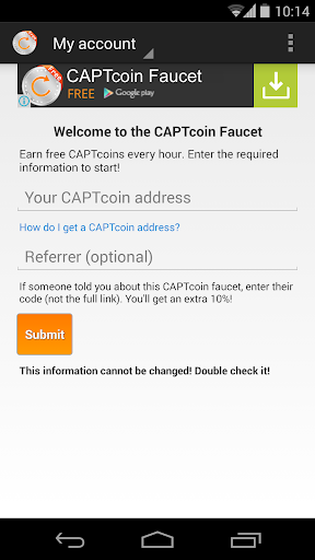 CAPTcoin Faucet