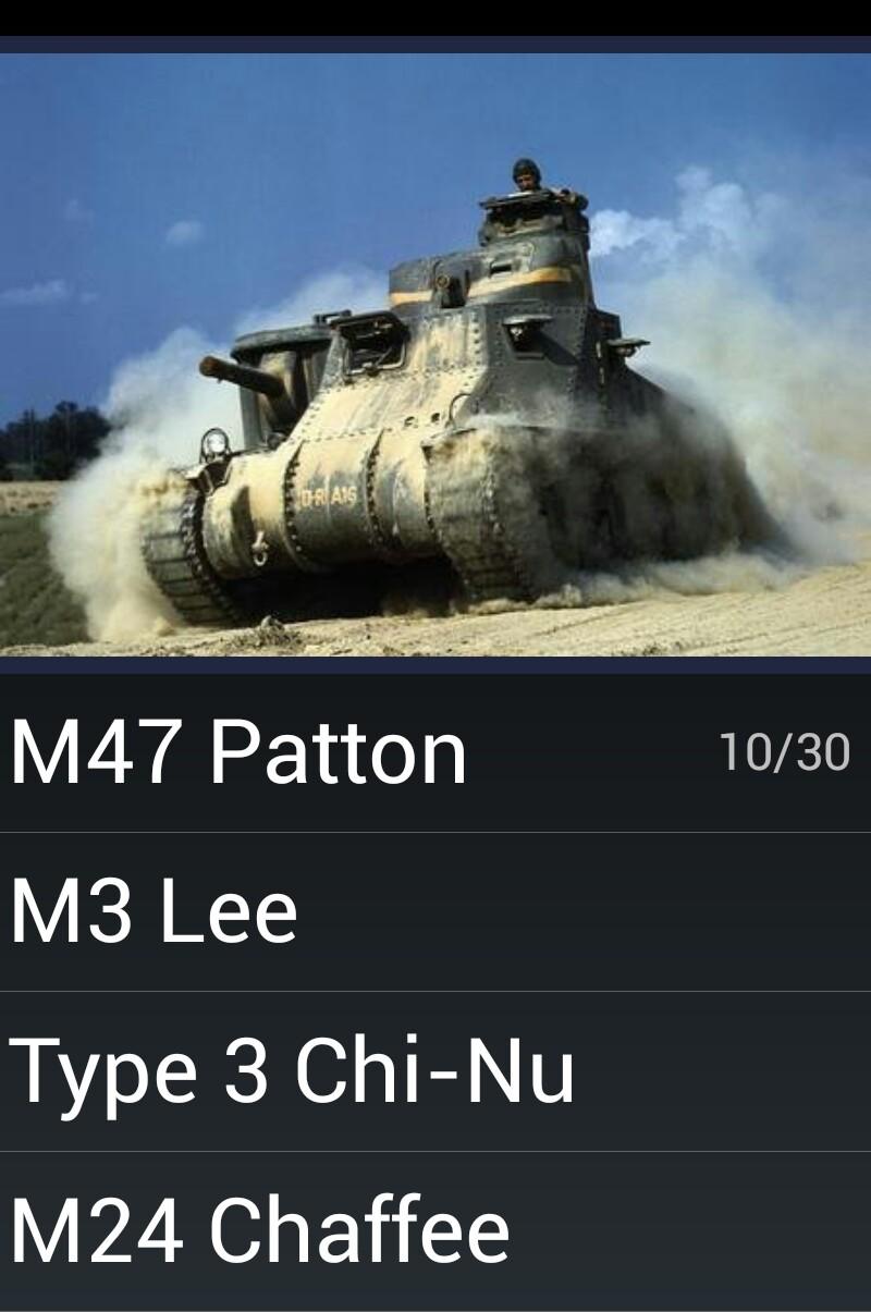 Android application Name That Tank Quiz screenshort