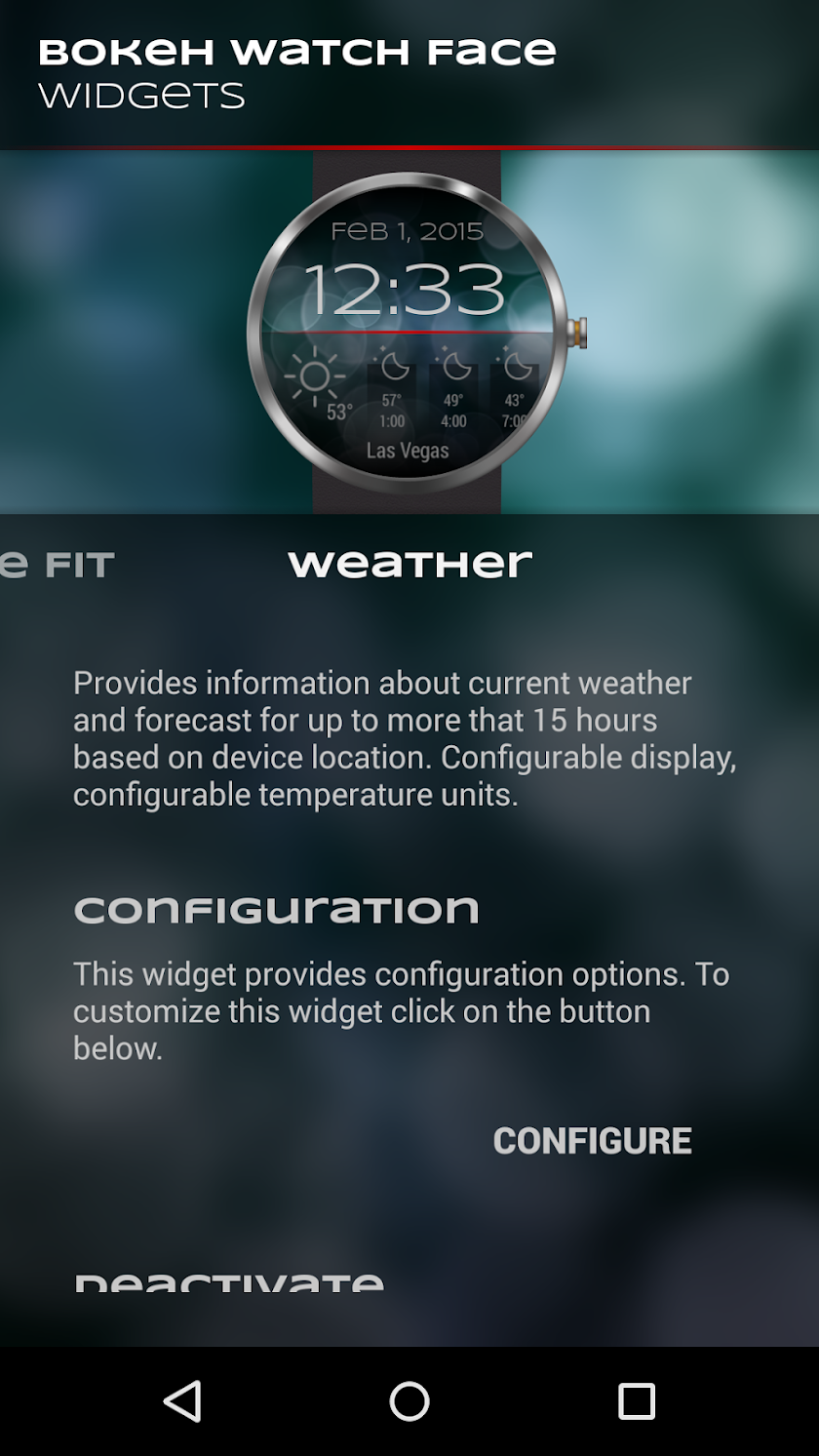 Weather for Bokeh Watch Face Screen 3