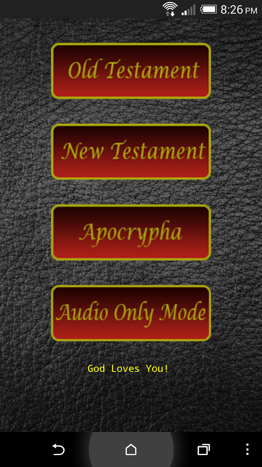 KJV Audio Bible Screen 1