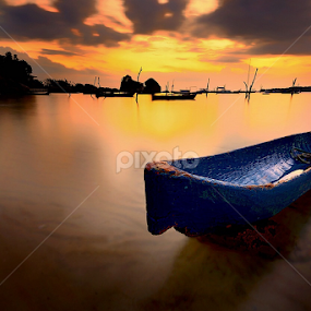 blue boat by Dody Herawan - Transportation Boats