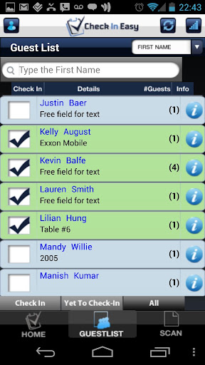 Check In Easy Guest List App