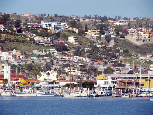 The port in Ensenada on the west coast of Mexico.