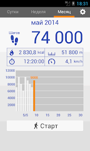  Шагомер – уменьшенный скриншот  