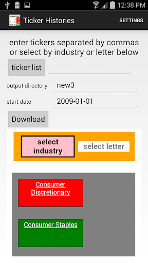 Ticker Histories