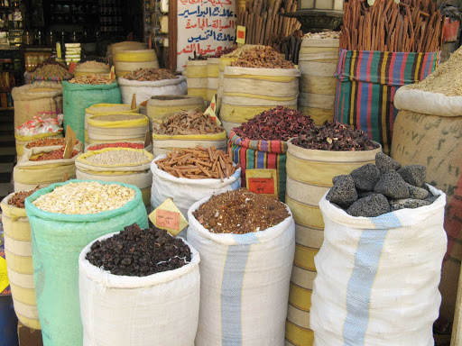 Cairo-spices - Spices in an Egyptian market in Cairo.