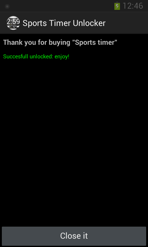 Sports Timer Unlocker Screen 2