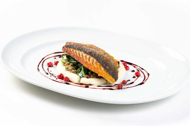 A dish prepared in Celebrity Cruises's Main Restaurant.