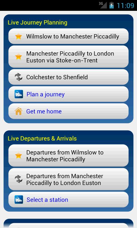 Android application Rail Planner Live screenshort
