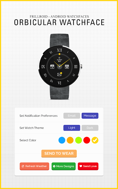 Android application Orbicular Watch Face for Wear screenshort